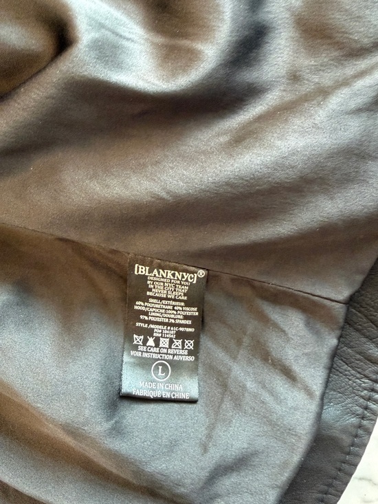 Blank NYC Black Faux Leather Moto Jacket with rose gold Hardware - Picture 5 of 7